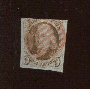 1 Franklin Imperf Used Stamp (Bx 2992)