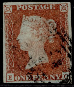 GB QV SG8, 1d red-brown, FINE USED. Cat £35.  EC 