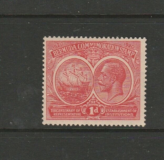 Bermuda 1920/1 Tercentenary, 1st Issue,1d Red MM SG 65