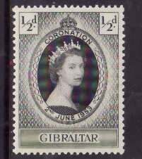 Gibraltar-Sc#131- id17-unused VLH QEII Coronation set-any rainbo