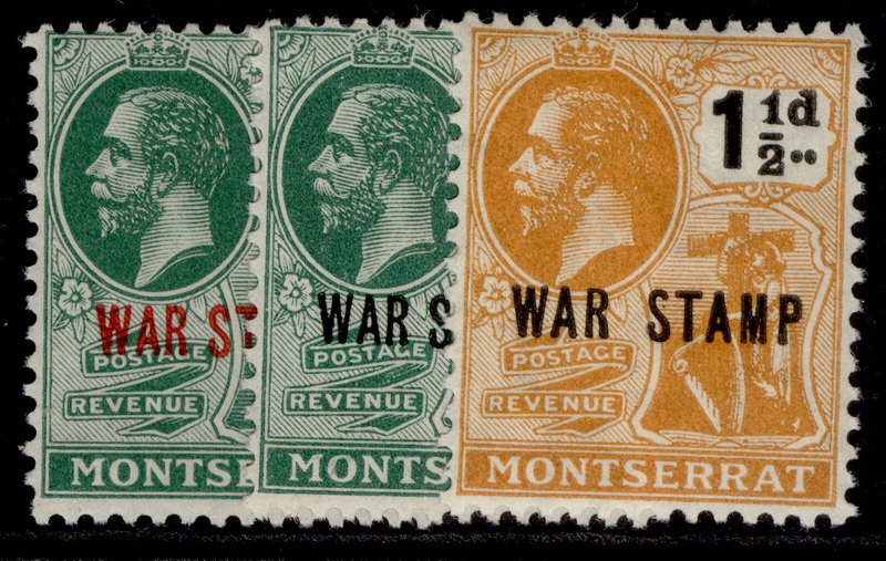 MONTSERRAT GV SG60 + 61 + 62, NH MINT.