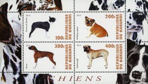 Boxer Bulldog Stamp Dog Pet Domestic Animal Souvenir Sheet of 4 Mint NH