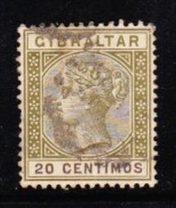 Álbum Tesoros Gibraltar Scott #31 20c Victoria VF Usado