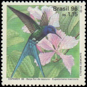 Brazil #2583-2585, Complete Set(3), 1996, Birds, Flowers, Never Hinged