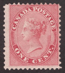 1859 Canada 14ii  - 1¢ Rose Queen Victoria, thick paper.  MNG  Cv$900