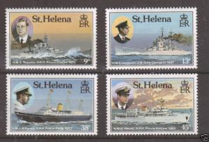 St. Helena Sc 475-478 MNH. 1987 Ships & Portraits of Royal Visitors, cplt set