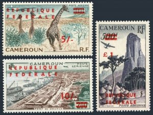 Cameroun C38-C40,MNH.Michel 341-343-II. Giraffes,Port de Douala,Piton d Humsiki.
