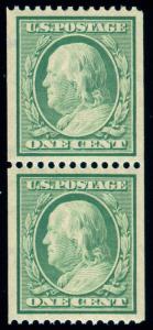 MOMEN: US STAMPS #348 PAIR MINT OG NH PF GRADED CERT XF-SUP 95