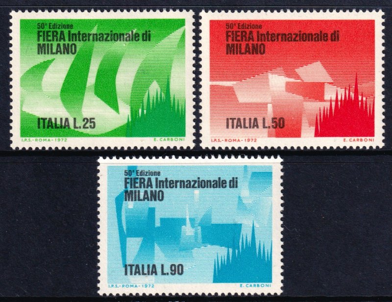 Italy 1972 Milan Sample Fair Complete Mint MNH Set SC 1062-1064