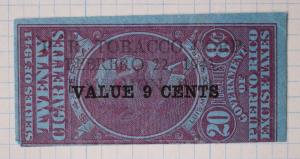 Puerto Rico Cigarette tax value 9c- 20pk/8c 1943 revenue 1941 PR Tobacco Corp DL