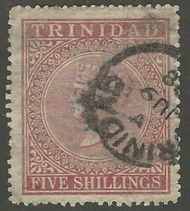 Trinidad, 1869, Scott #56, 5sh dull lake, used, very fine, Signed