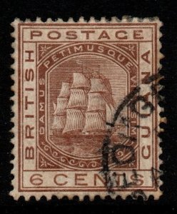 BRITISH GUIANA SG173 1882 6c BROWN USED