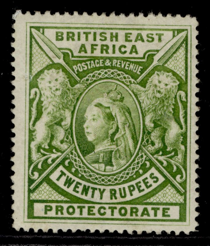 BRITISH EAST AFRICA QV SG98, 20r pale green, M MINT. Cat £1200. 