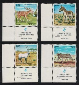 Israel Cheetah Oryx Deer Ass Animals of Biblical Times 4v Corners 1971 MNH