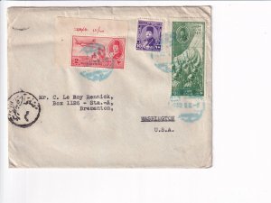 Alexandria, Egypt to Bremerton, WA 1948 w/ enclosures (see descrip.) (F32128)