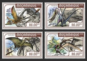 Mozambique - 2018 Flying Dinosaurs - Set of 4 Stamps - MOZ18218a