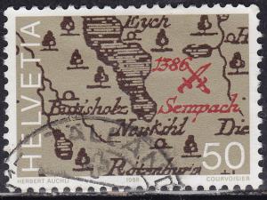 Switzerland 773 USED 1986 Military Map 50c