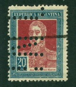 Argentina 1923 #338 U (Perfin) BIN = $5.50