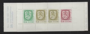 Finland #555a MNH 1984  Arms  booklet 1 x 50p , 2 x 20p and 1 x 10p