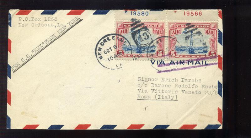 1932 Airmail Cover to ROMA, ITALY with PF Cert  (STOCK  #C11-z87)