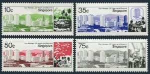 Singapore 469-472,472a sheet,MNH.Michel 479-482,Bl.18. Modern housing,1985.