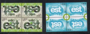 Estonia Sc 703-704 2012 Europa stamp set mint NH blocks of 4