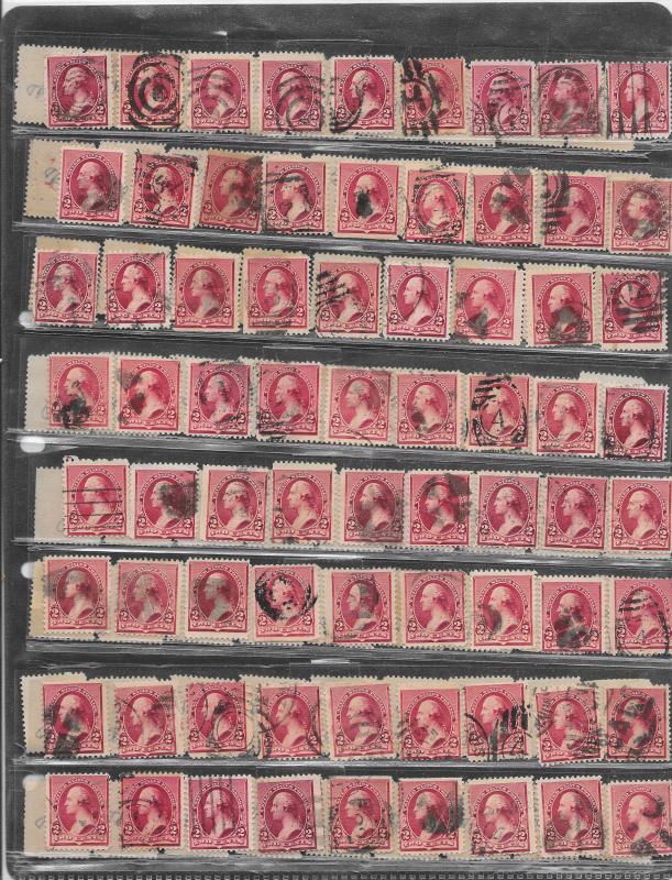 219 D Used 2c. Washingtion, Bulk lot of 864 Stamps, scv: $4,752