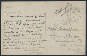 UK GB 1919 GENERAL HEAD QUARTERS OF ARMY OF THE BLACK SEA PPC FPO CANCEL CX