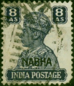 Nabha 1943 8a Slate-Violet SG116 Good Used