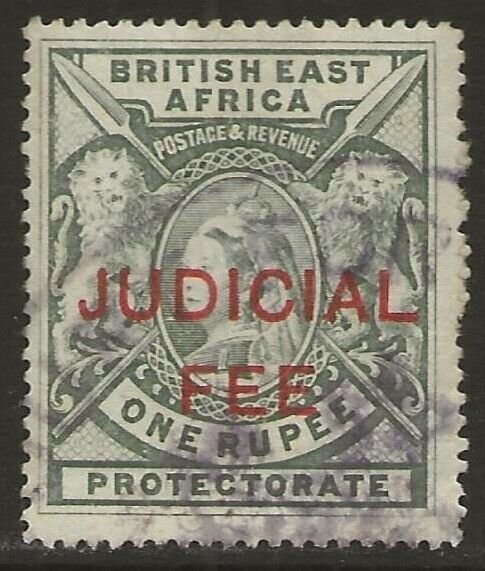 British East Africa | BEA | KUT 1897 QV Judicial Fee Revenue 1R F/VF Used