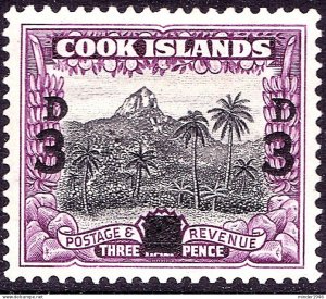 COOK ISLANDS 1940 QEII 3d on 1½d Black & Purple SG130 MH