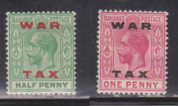 BAHAMAS Scott # MR11-12 MH - KGV With War Tax Overprint