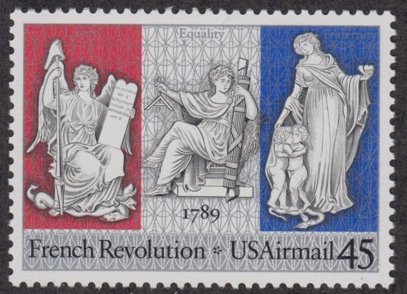 United States Scott #C120 45¢ French Revolution Bicentennial mint single VF MNH