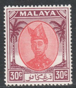 Malaya Trengganu Scott 72 - SG81, 1949 Sultan 30c MH*