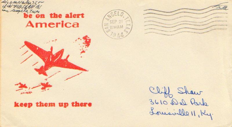 United States Texas San Antonio 1944 machine  Soldiers Free Mail  Inscribed S...