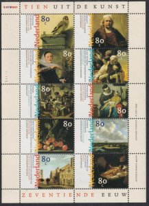 Sc# 1029 Netherlands 1999 Paintings MNH souvenir sheet S/S CV $9.00