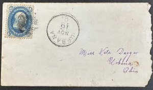 US #63 Used F/VF 1c Franklin on 1872 Cover w/Letter 1861 [CVR399]