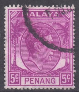 Malaya Penang Scott 7 - SG7, 1949 George VI 5c used