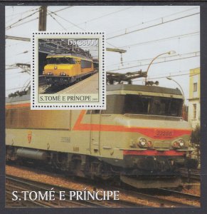 Sao Tome and Principe 1572 Train Souvenir Sheet MNH VF