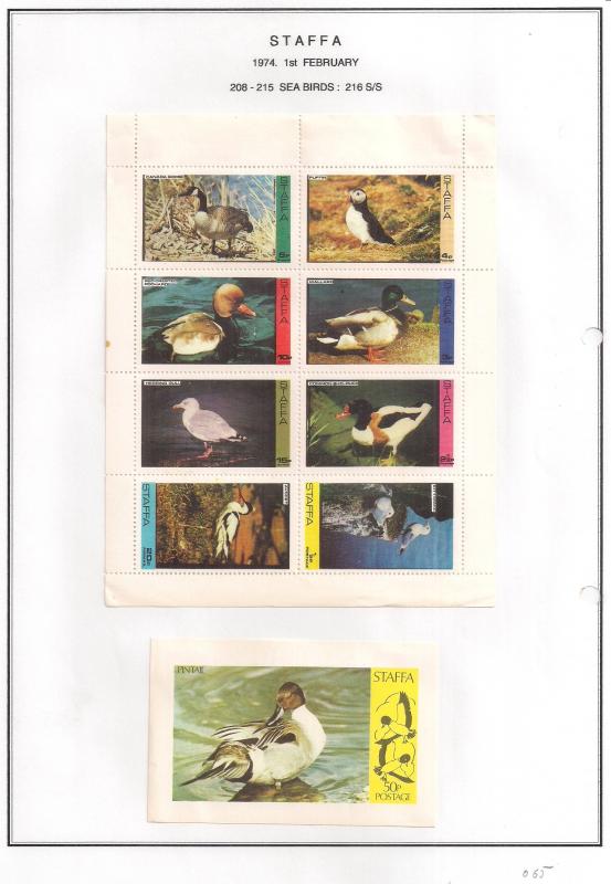 SCOTLAND - STAFFA - 1974 - Sea Birds - Perf 8v, Souvenir Sheets - M L H