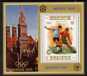 Ajman 1971 Olympic Footballers m/sheet unmounted mint (Mi...