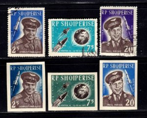 Albania stamps #654 - 656, both perf and imperf sets, 1963,   CV $48.45