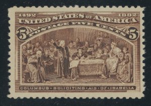 USA 234 - 5 cent Columbian - F/VF Mint never hinged & sound