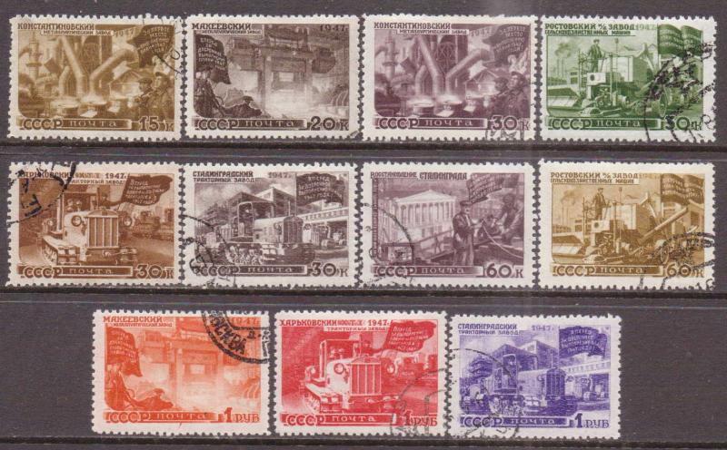 Russia   #1172-82  used  (1947)  c.v. $7.00