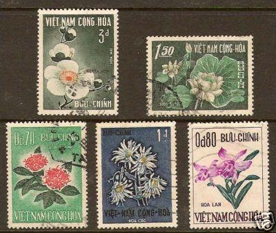 South Vietnam 1965 SC#261-65 Flowers IXORA 5 Stamps Set USE