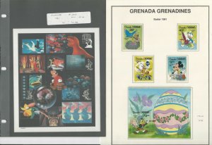 Grenada Stamp Collection, Mint NH Walt Disney Sets on 24 Pages, DKZ