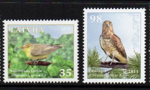 Latvia Sc  790-791 2011 Birds stamp set mint NH