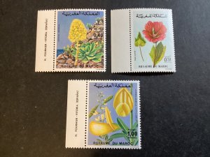 ICOLLECTZONE Morocco 391-393  XF NH flowers