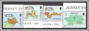 Jersey #222-225 Fortresses MNH