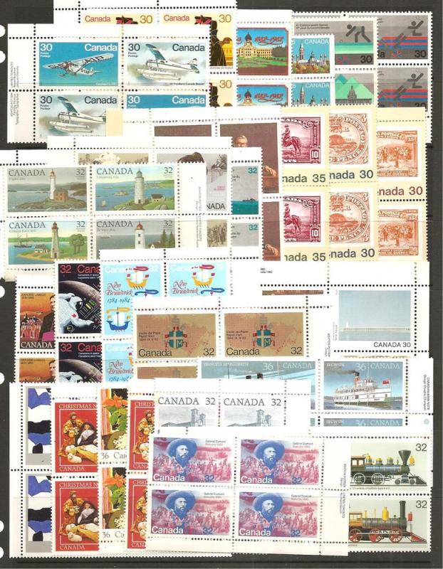Canada  Mint Postage Lot   Face Value $74.96  see 2 scans